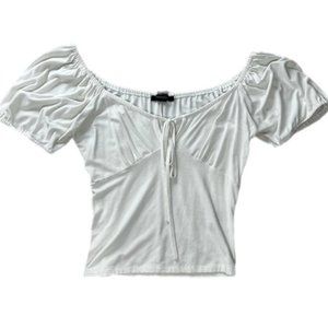 F21 White Peasant Top